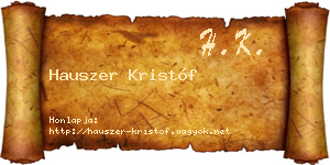 Hauszer Kristóf névjegykártya